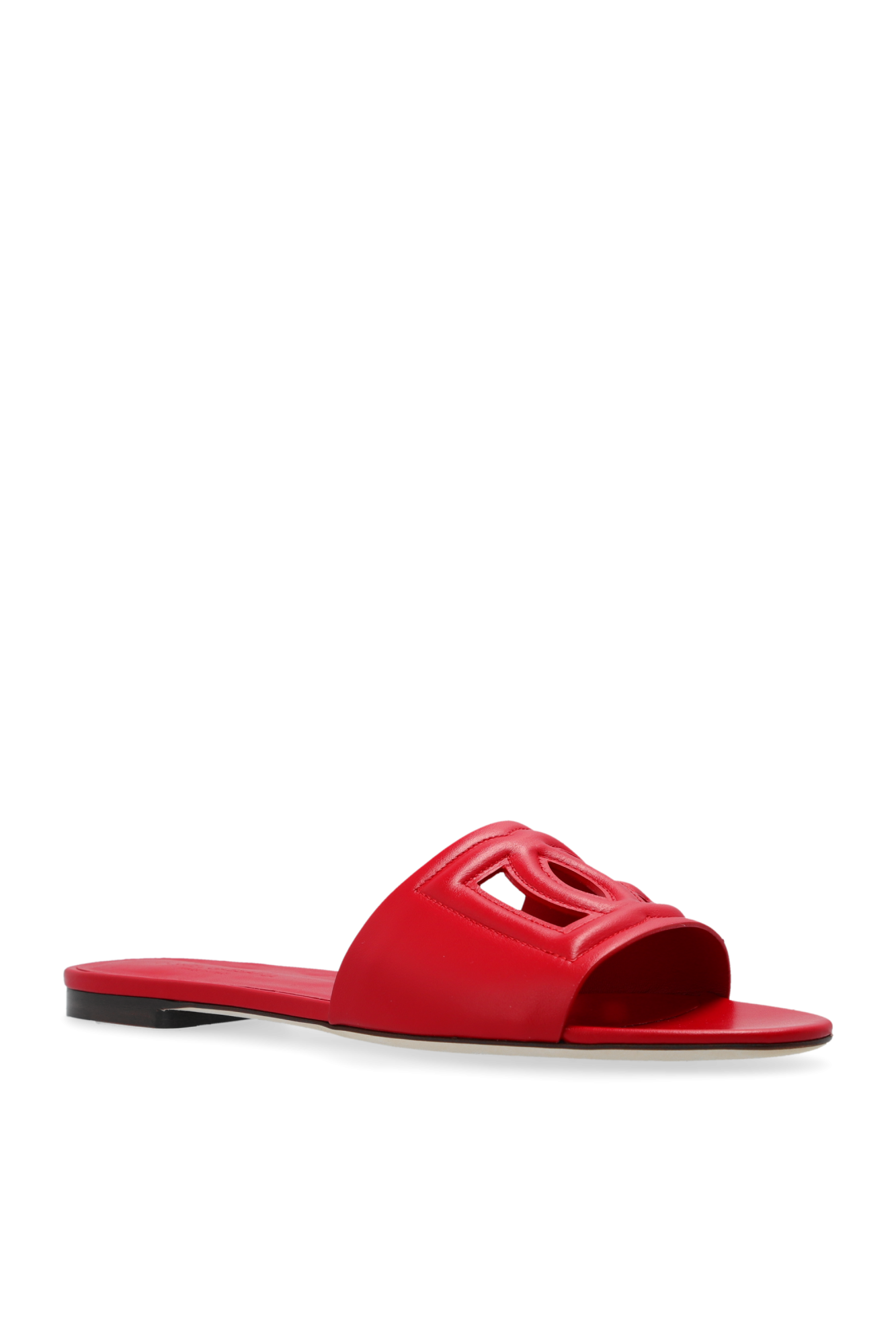 Dolce & Gabbana RED ‘BIANCA’ GLOSSY SLIDES サンダル ロゴ Dolce & Gabbana Bianca DG-logo Slides | Pink | FARFETCH